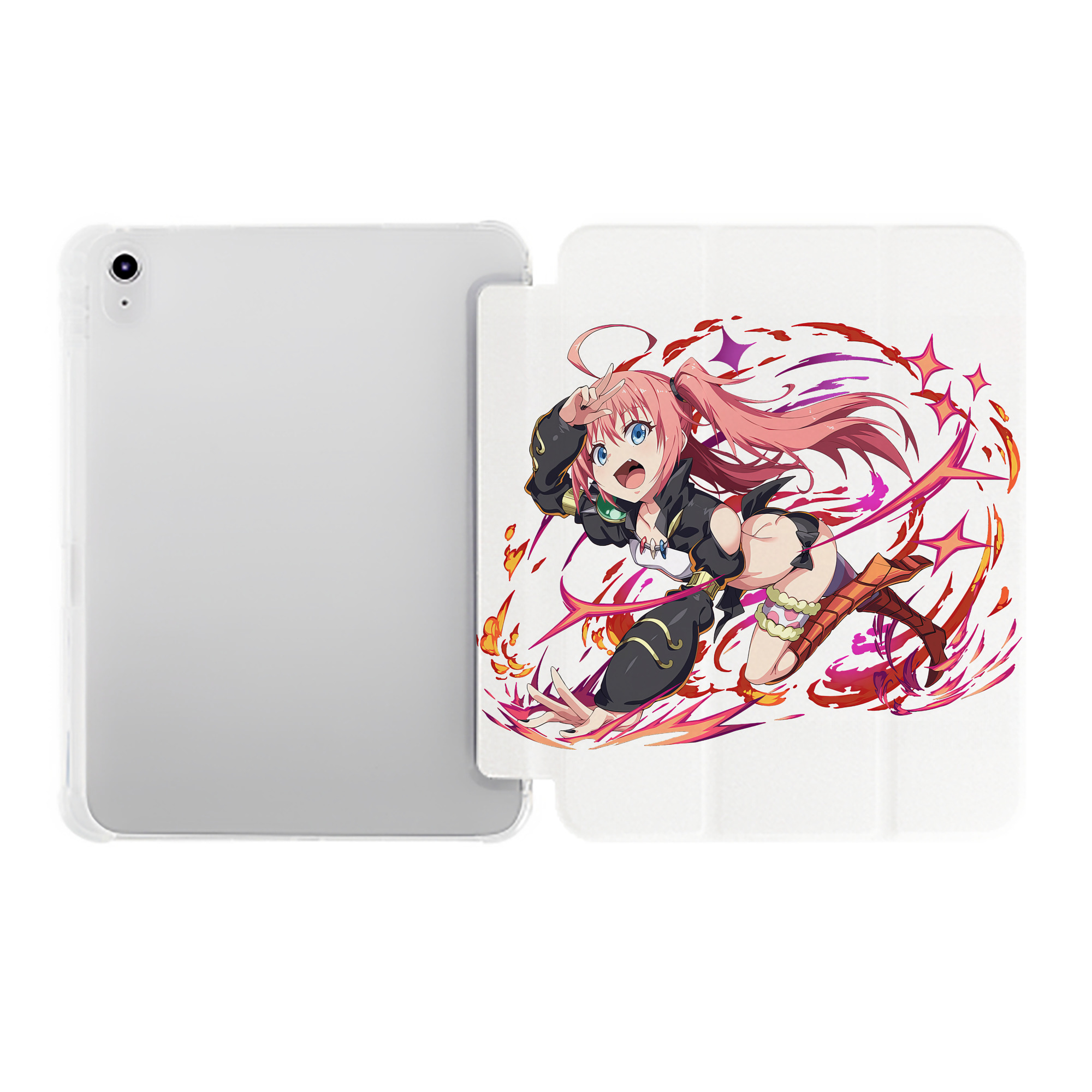 （画像用） 転スラ Regarding Reincarnated to Slime IPad ケース ペン収納付き 三つ折りスタンド PUレザー×シリコン 対応機種9.5/10.5/10.9インチ